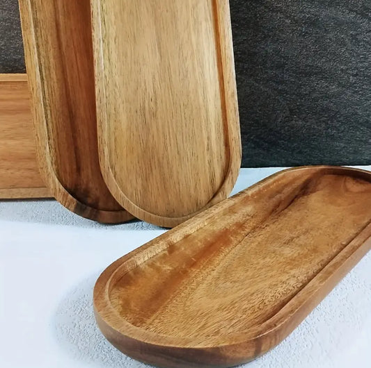 1pc Long Wooden Tray