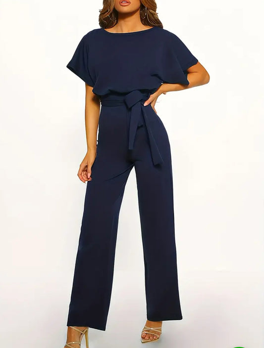 Casual Belted Jumpsuit